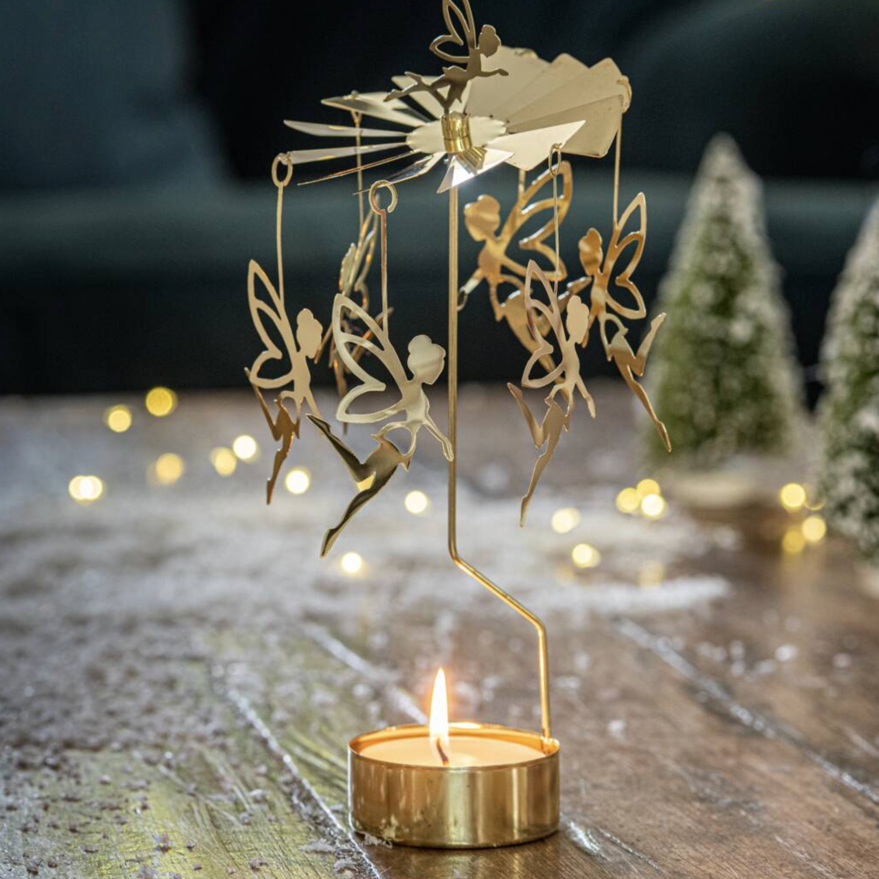 Gold Fairy Spinner Candle Decoration
