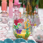 Hand Painted Flower Glass Tumbler