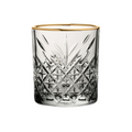 Vintage Style Gold Rim Cut Glass Tumbler