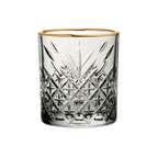 Vintage Style Gold Rim Cut Glass Tumbler
