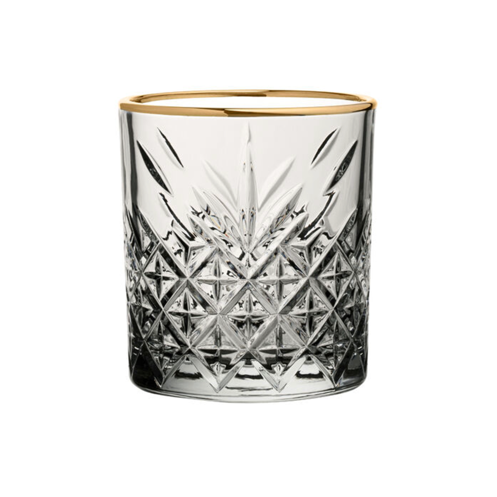 Vintage Style Gold Rim Cut Glass Tumbler