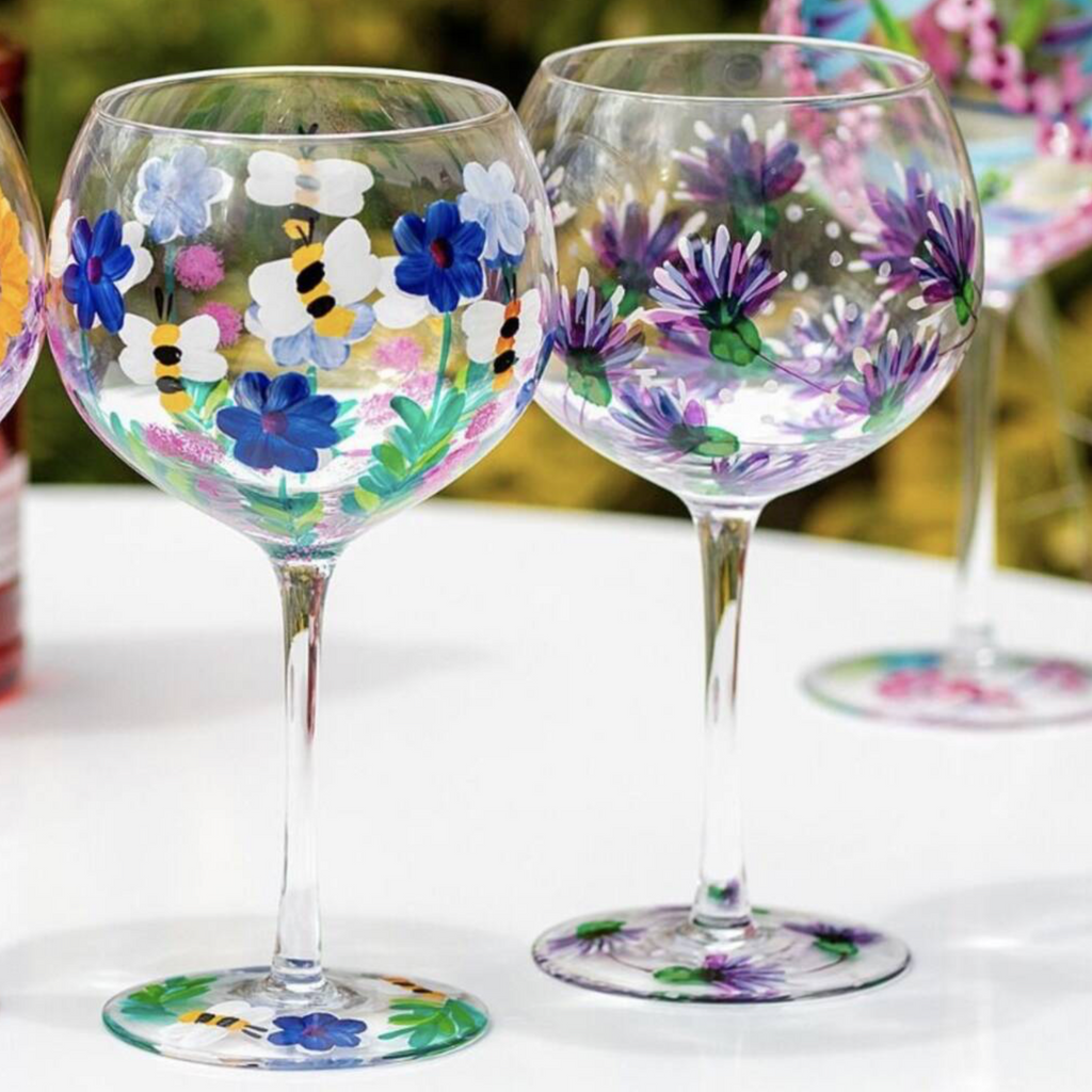 Hand Painted Gin Glasses