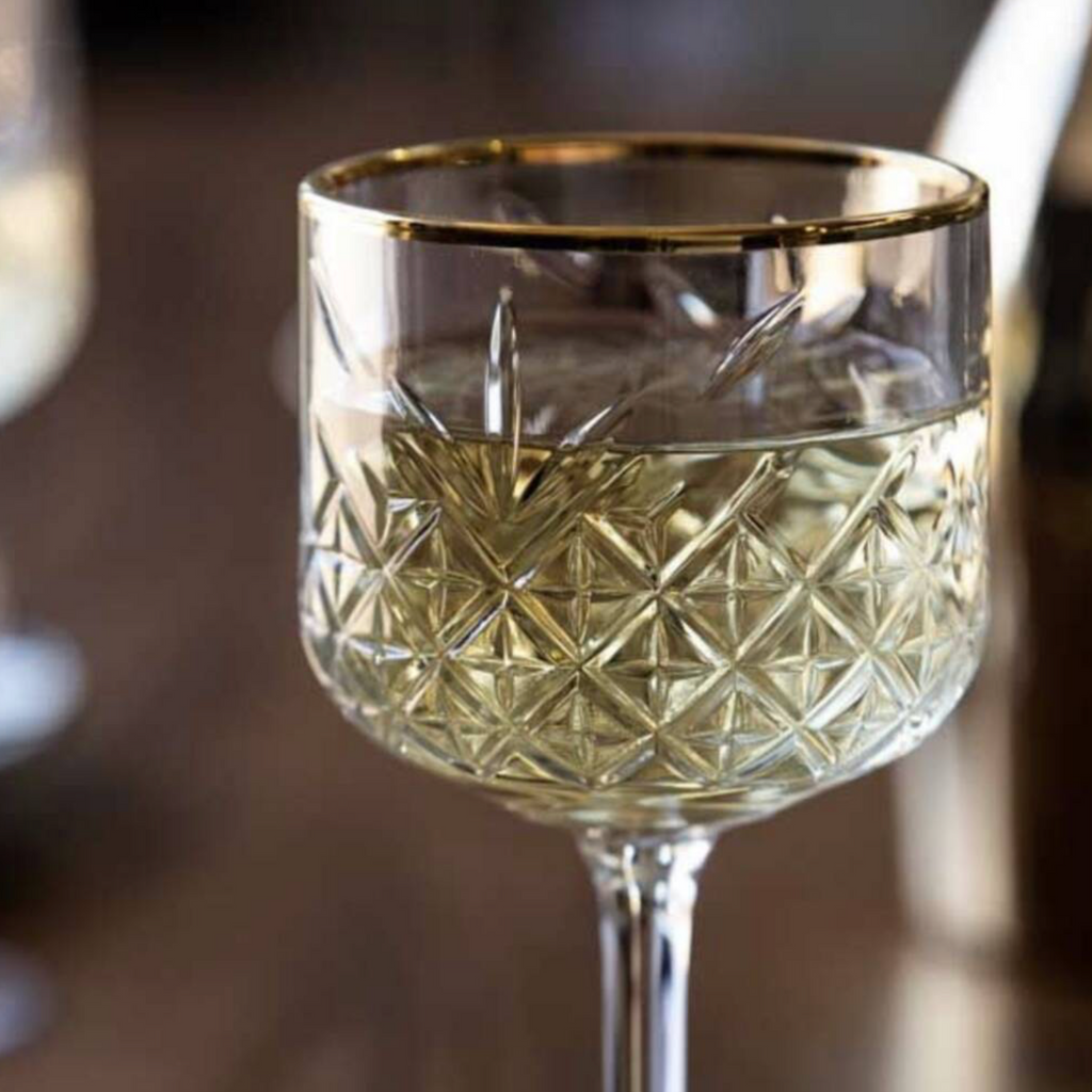 Gold Rim Vintage Style Cocktail Glasses