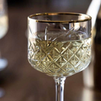 Gold Rim Vintage Style Cocktail Glasses