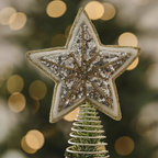 Velvet Embellished Star Christmas Tree Topper