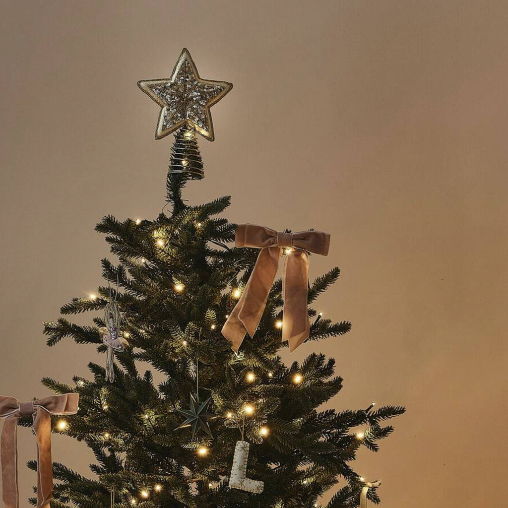 Velvet Embellished Star Christmas Tree Topper