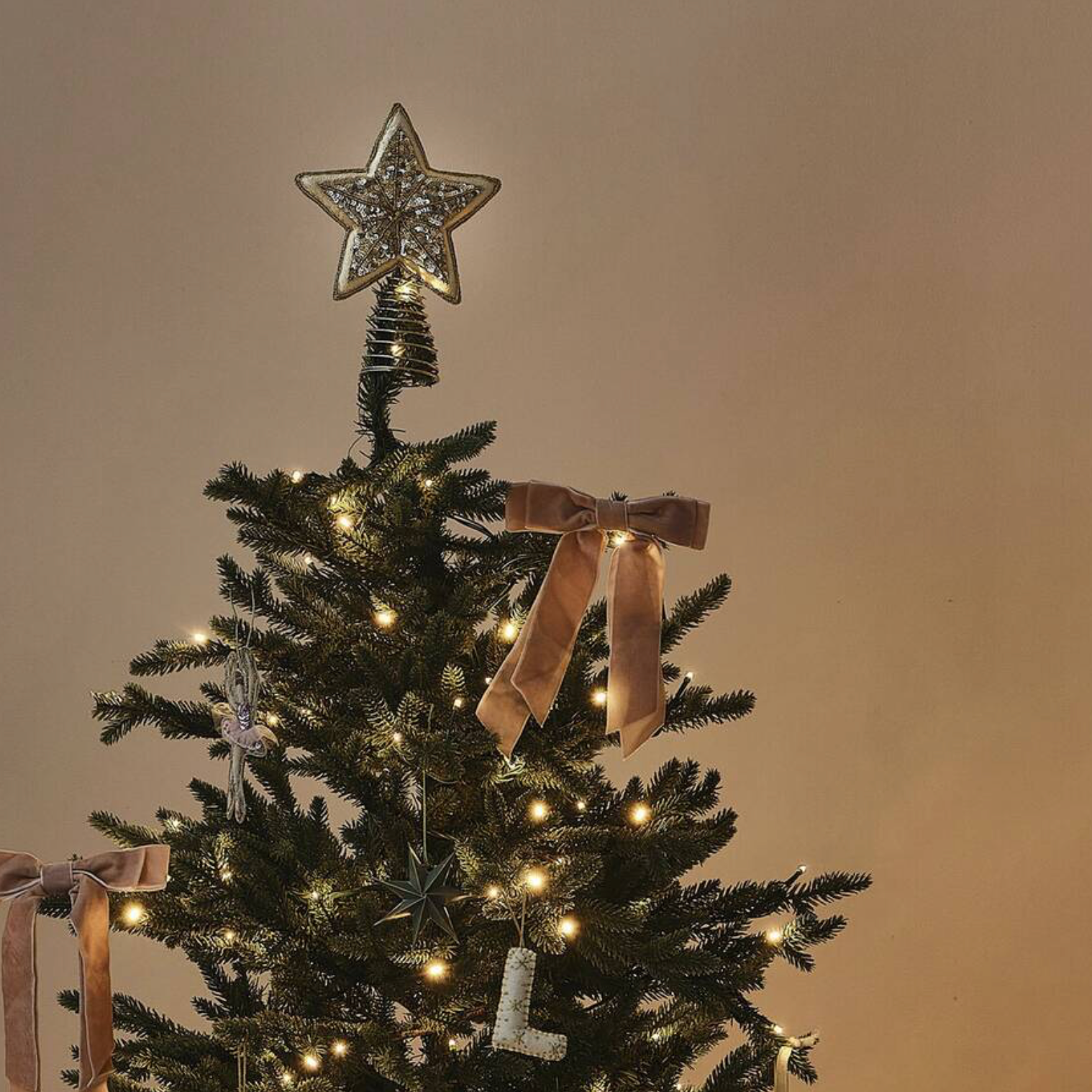 Velvet Embellished Star Christmas Tree Topper