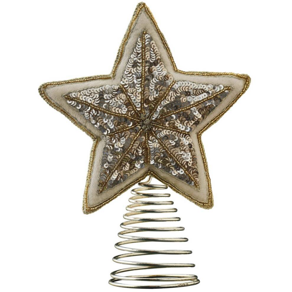 Velvet Embellished Star Christmas Tree Topper