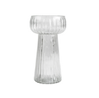 Ribbed Glass Hyacinth Vase