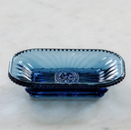 Glass Blue Bijou Soap Dish
