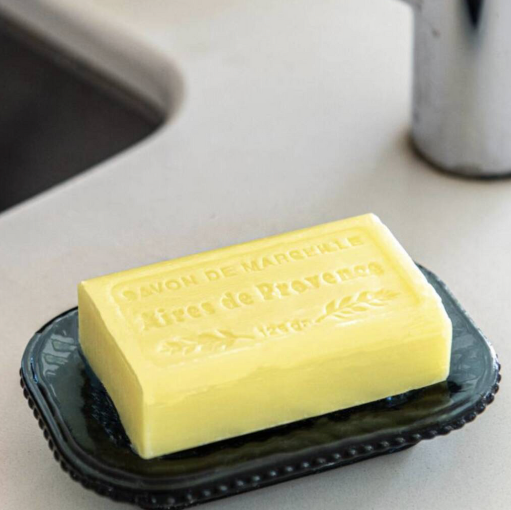 Glass Blue Bijou Soap Dish