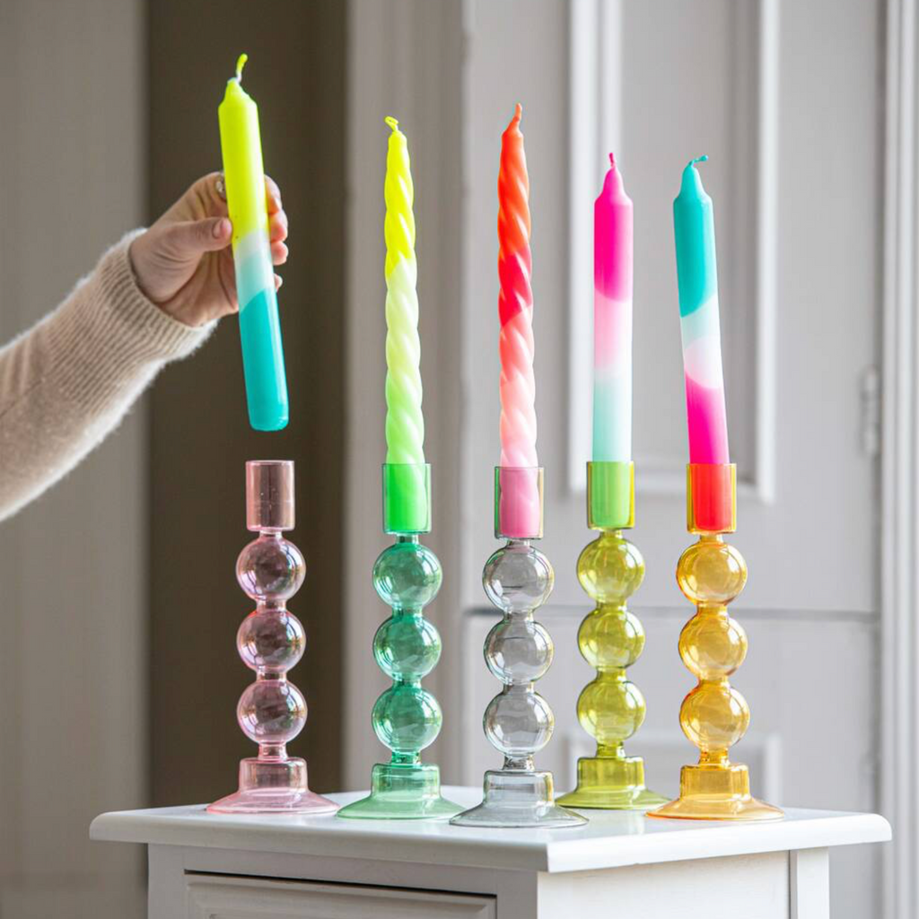 Bubble Style Glass Candleholder
