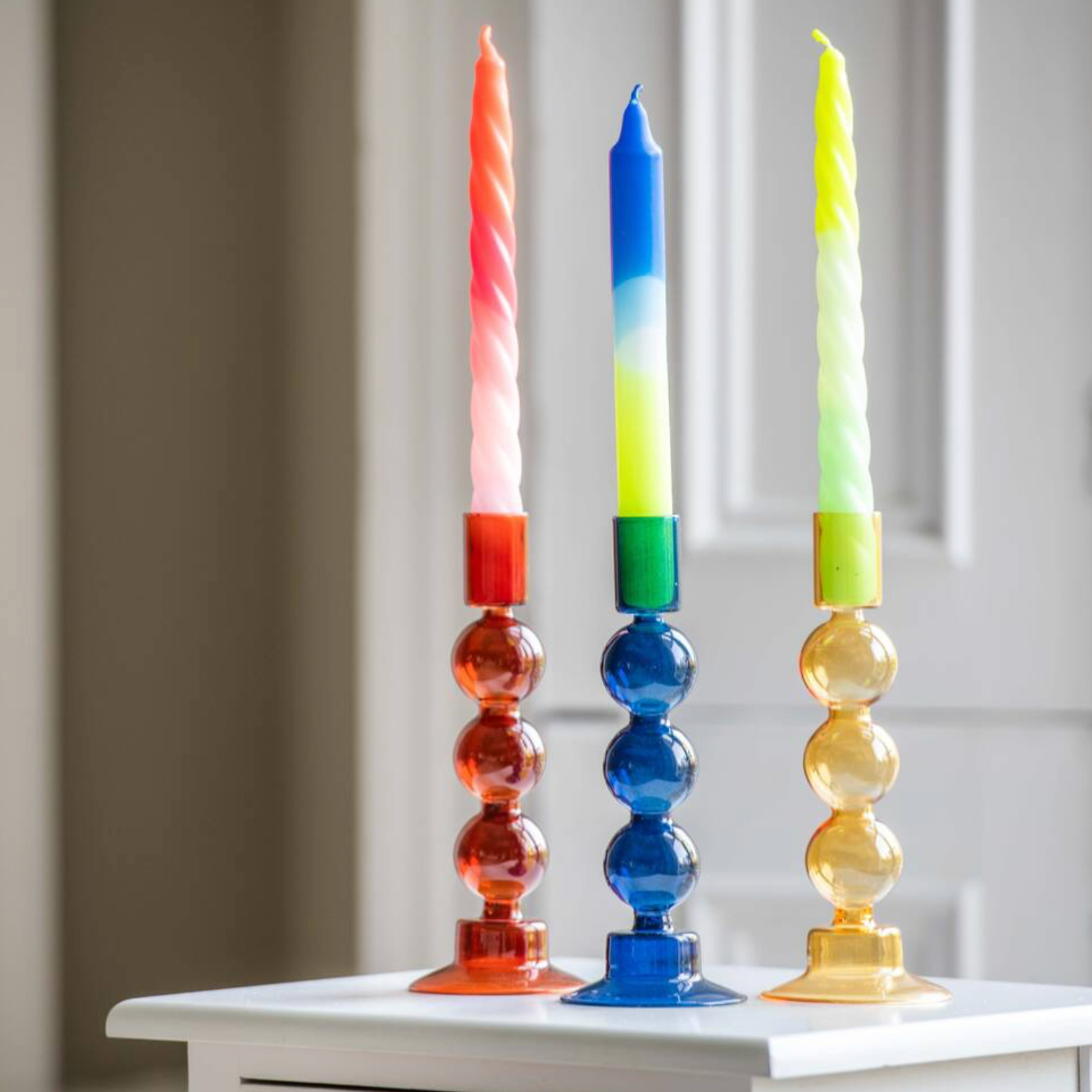 Bubble Style Glass Candleholder