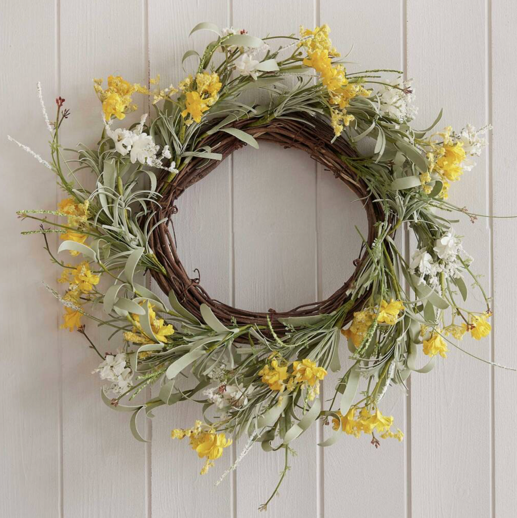 Yellow Artificial Flower Foliage Wreath