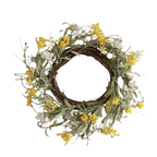 Yellow Artificial Flower Foliage Wreath