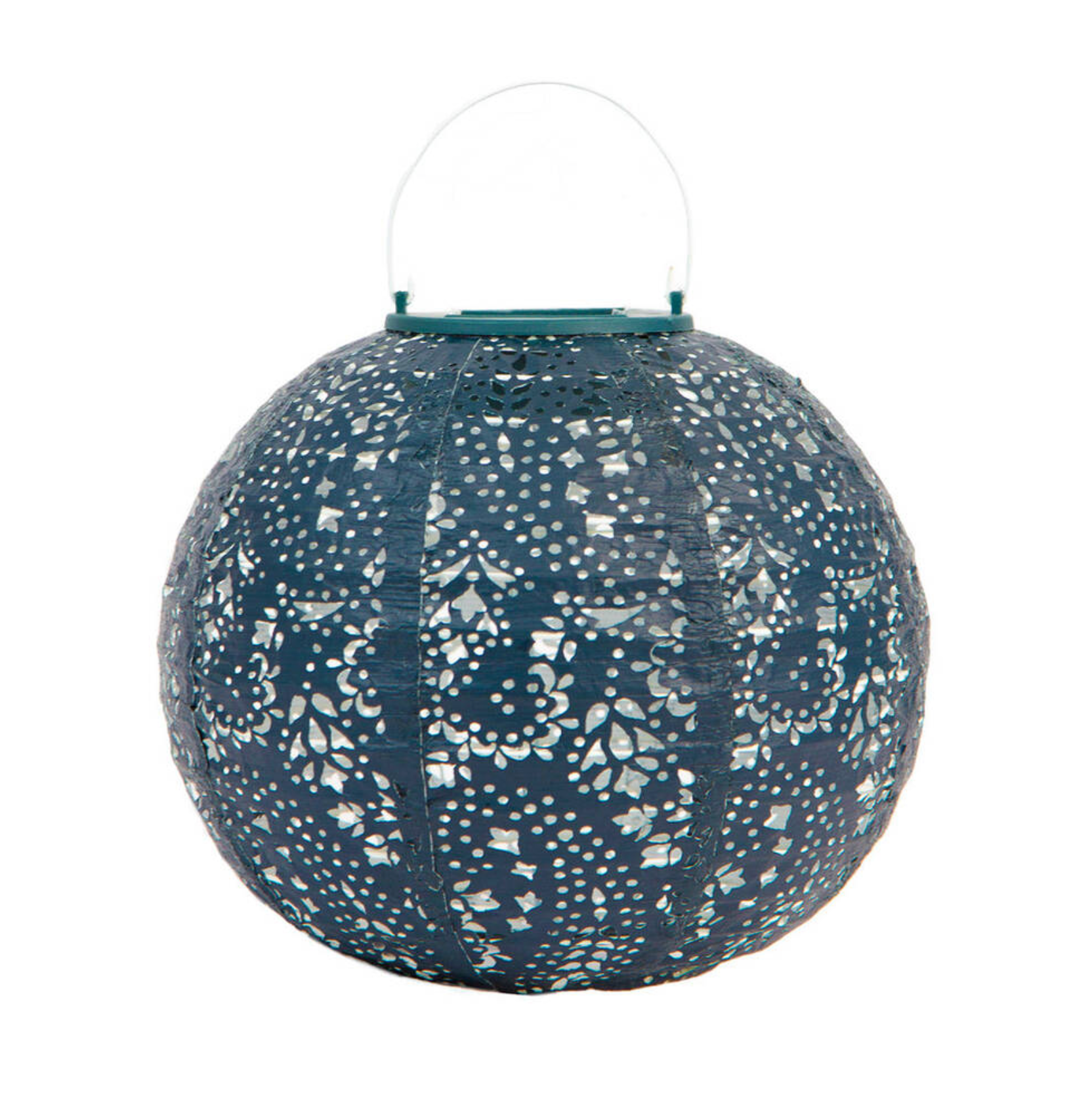 Two Paisley Navy Garden Solar Lanterns