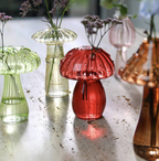 Delicate Mushroom Glass Bud Vases