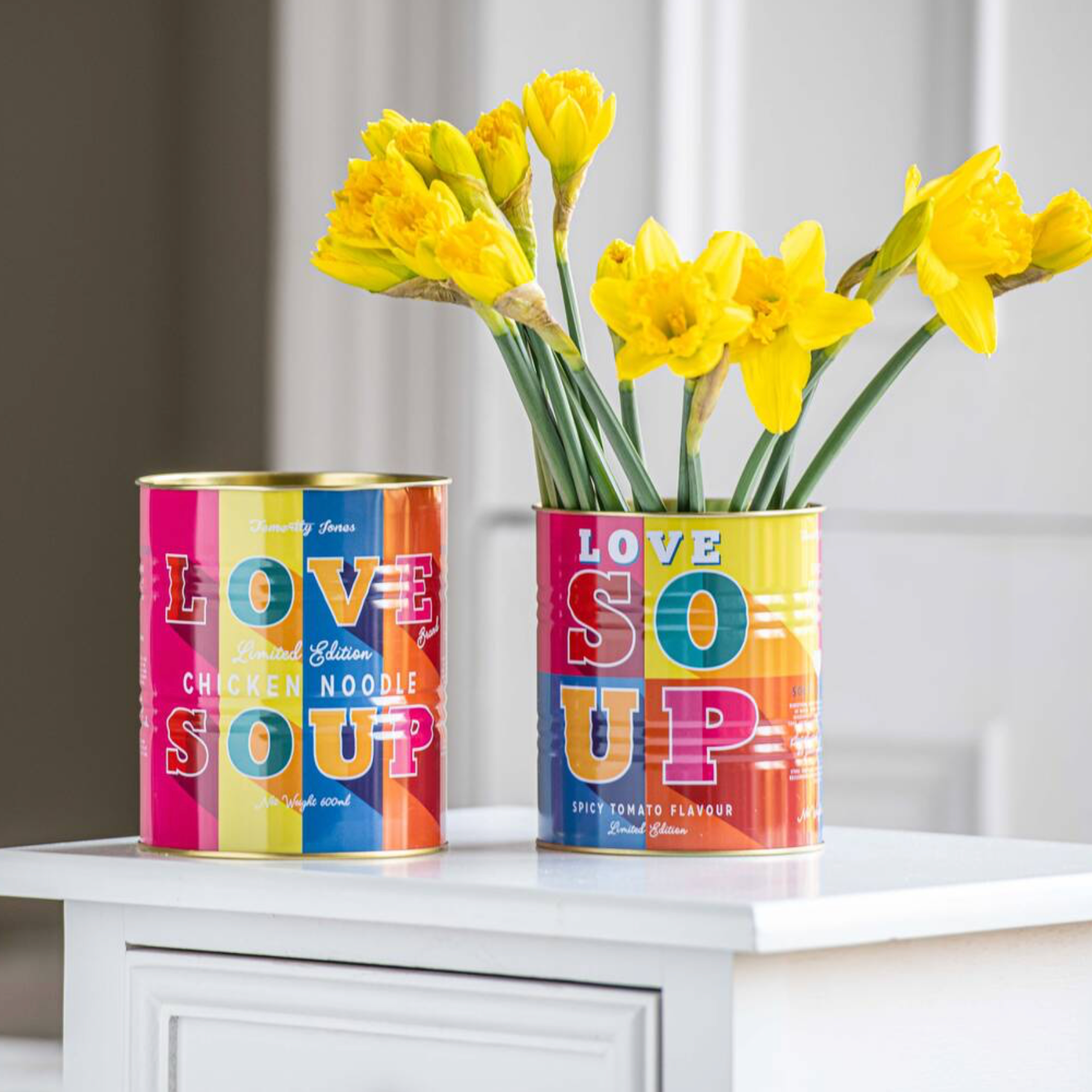 Set of Bright  LOVE Design Metal Storage Tins