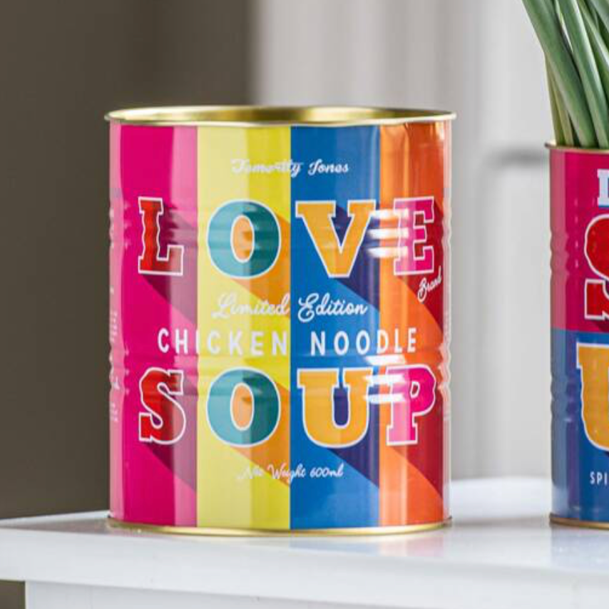 Set of Bright  LOVE Design Metal Storage Tins