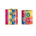 Set of Bright  LOVE Design Metal Storage Tins