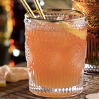 Gold Rim Short Vintage Cut Glass Tumbler