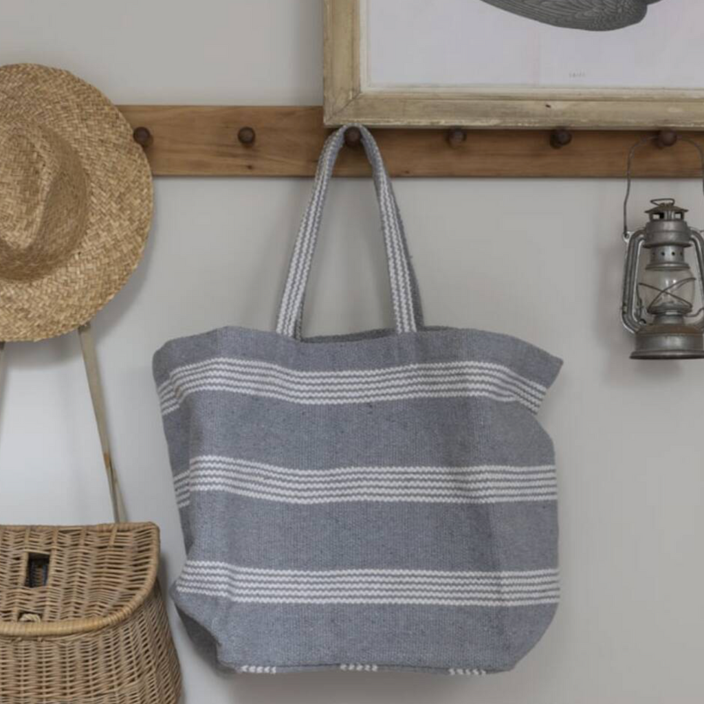 Chunky Cotton Red Striped Tote Bag