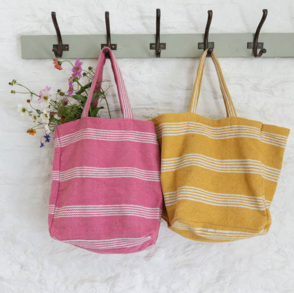 Chunky Cotton Red Striped Tote Bag