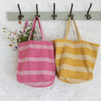 Chunky Cotton Red Striped Tote Bag