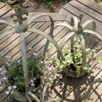 Aged Metal Green Crown Planter