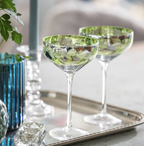 Tropical Leaf Champagne Coupe Glasses