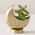 Rustic Gold Celestial Moon Metal Standing Planter
