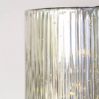Vintage SilverRibbed Hurricane Glass Candle Holder
