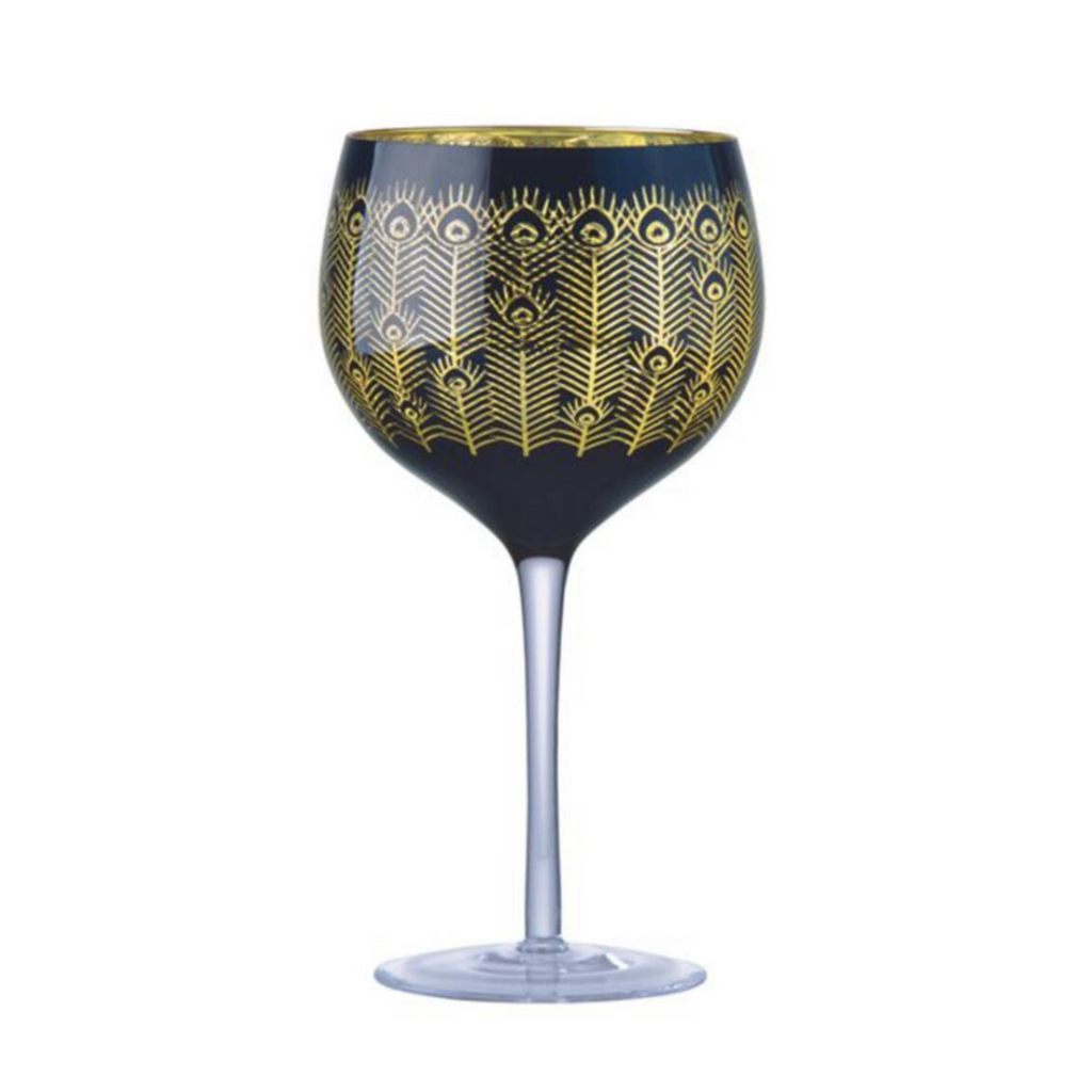 Electroplated Midnight Peacock Gin Glasses