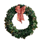 Recycled Sari Green Wreath with Bow