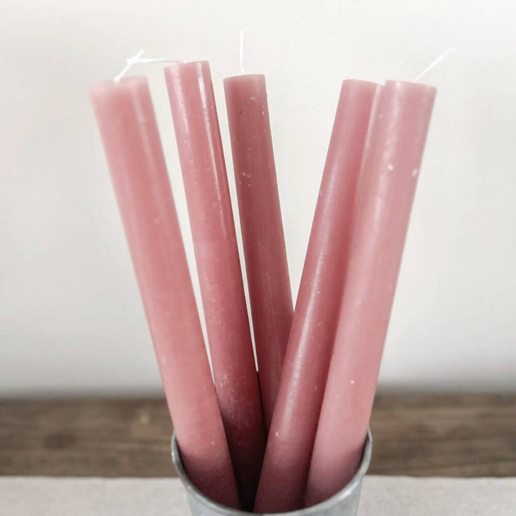 Romantic Dusky Pink Dinner Candle
