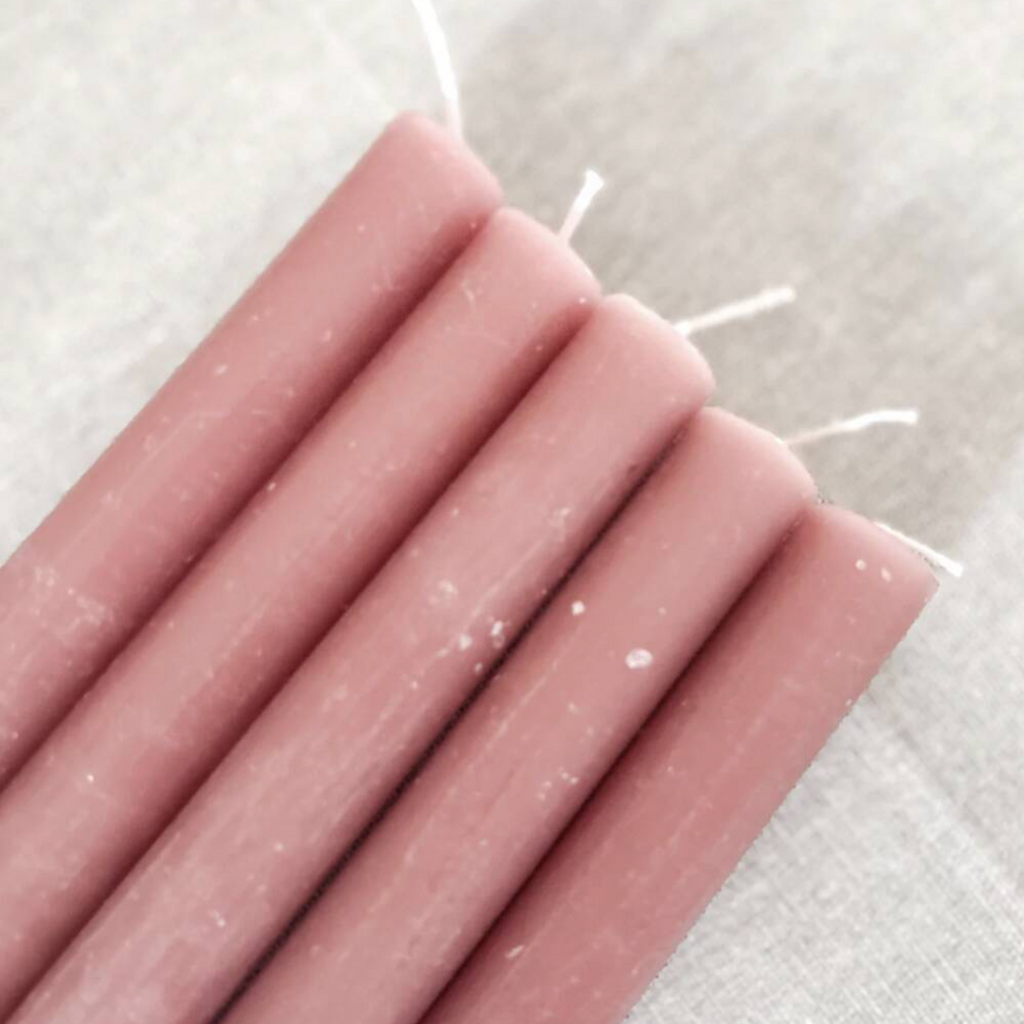 Romantic Dusky Pink Dinner Candle