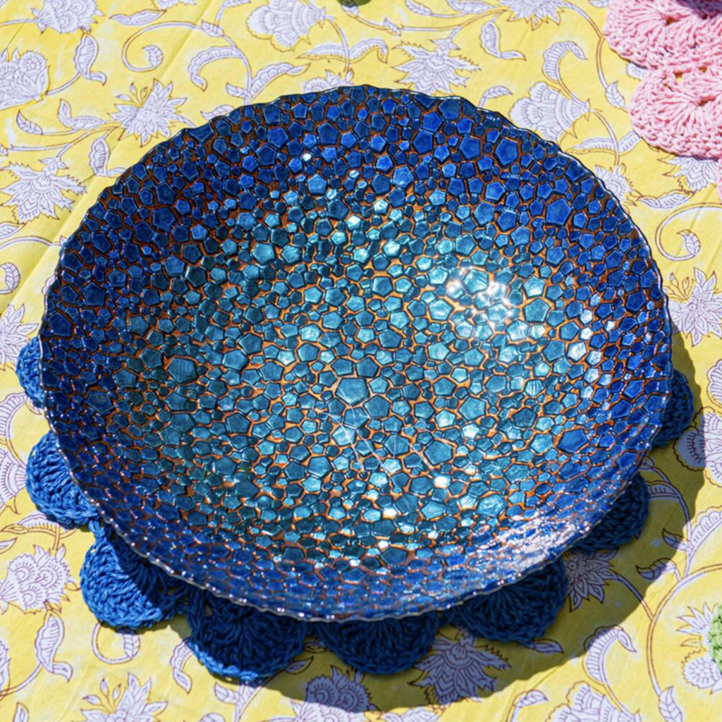 Marine Blues Mosaic Glass Bowl
