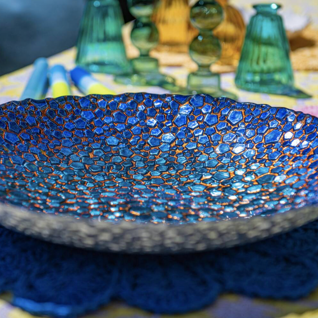 Marine Blues Mosaic Glass Bowl