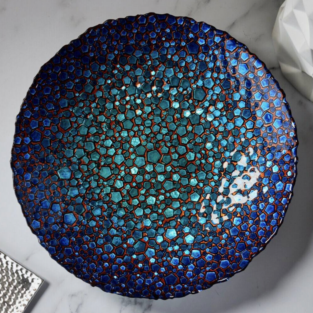 Marine Blues Mosaic Glass Bowl