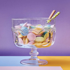 Glass Vintage Scalloped Retro Style Trifle Bowl