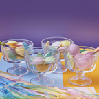 Glass Vintage Scalloped Retro Style Trifle Bowl
