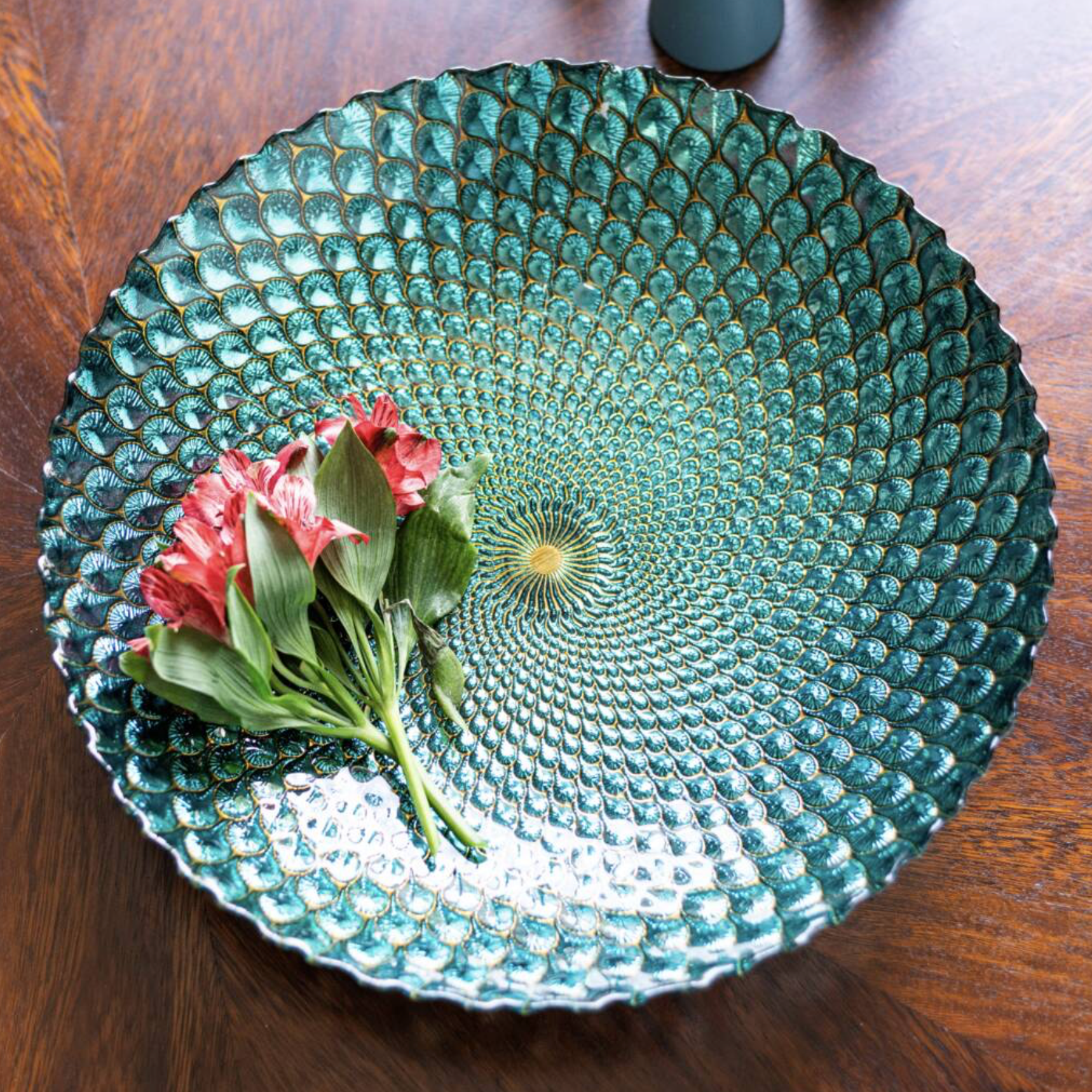 Peacock Design Decorative Glass Bowl