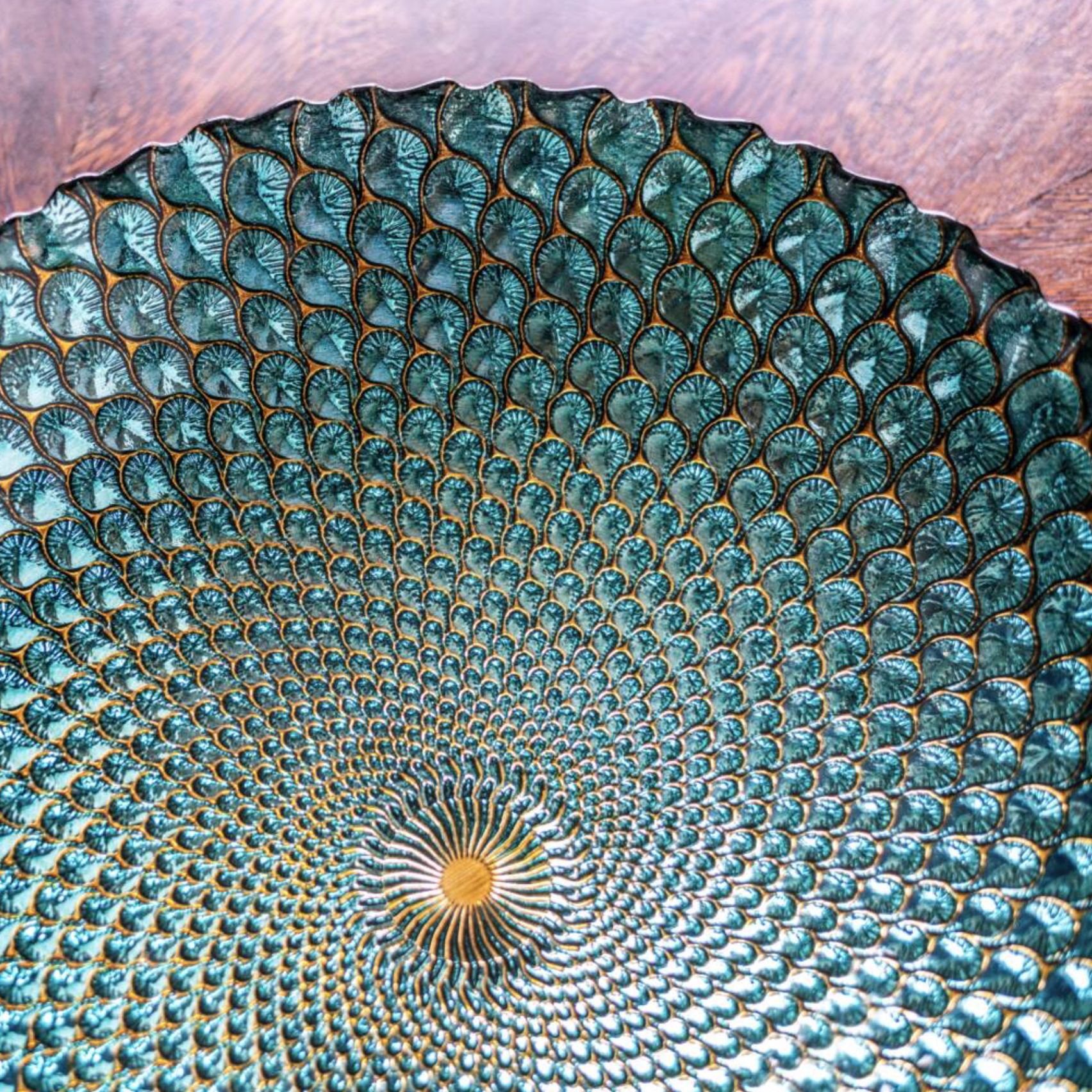 Peacock Design Decorative Glass Bowl