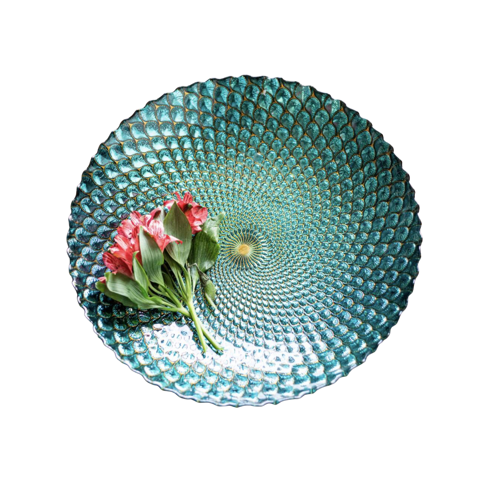 Peacock Design Decorative Glass Bowl