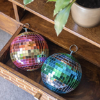 Pink, Gold & Orange Stripe Mirror Ball