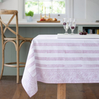 Raspberry Cotton Hand Block Print Tablecloth