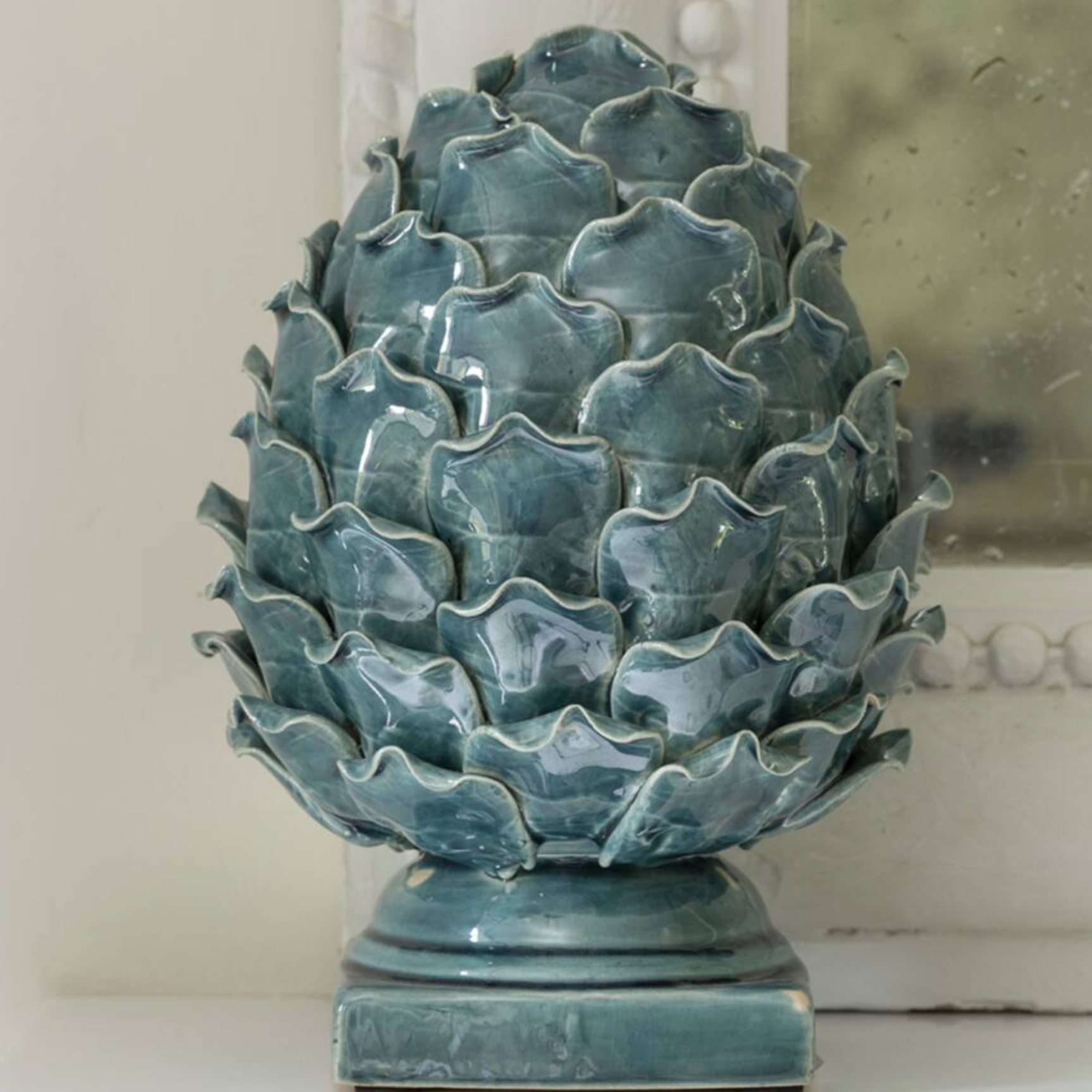 Handmade Ceramic Turquoise Artichoke Decoration