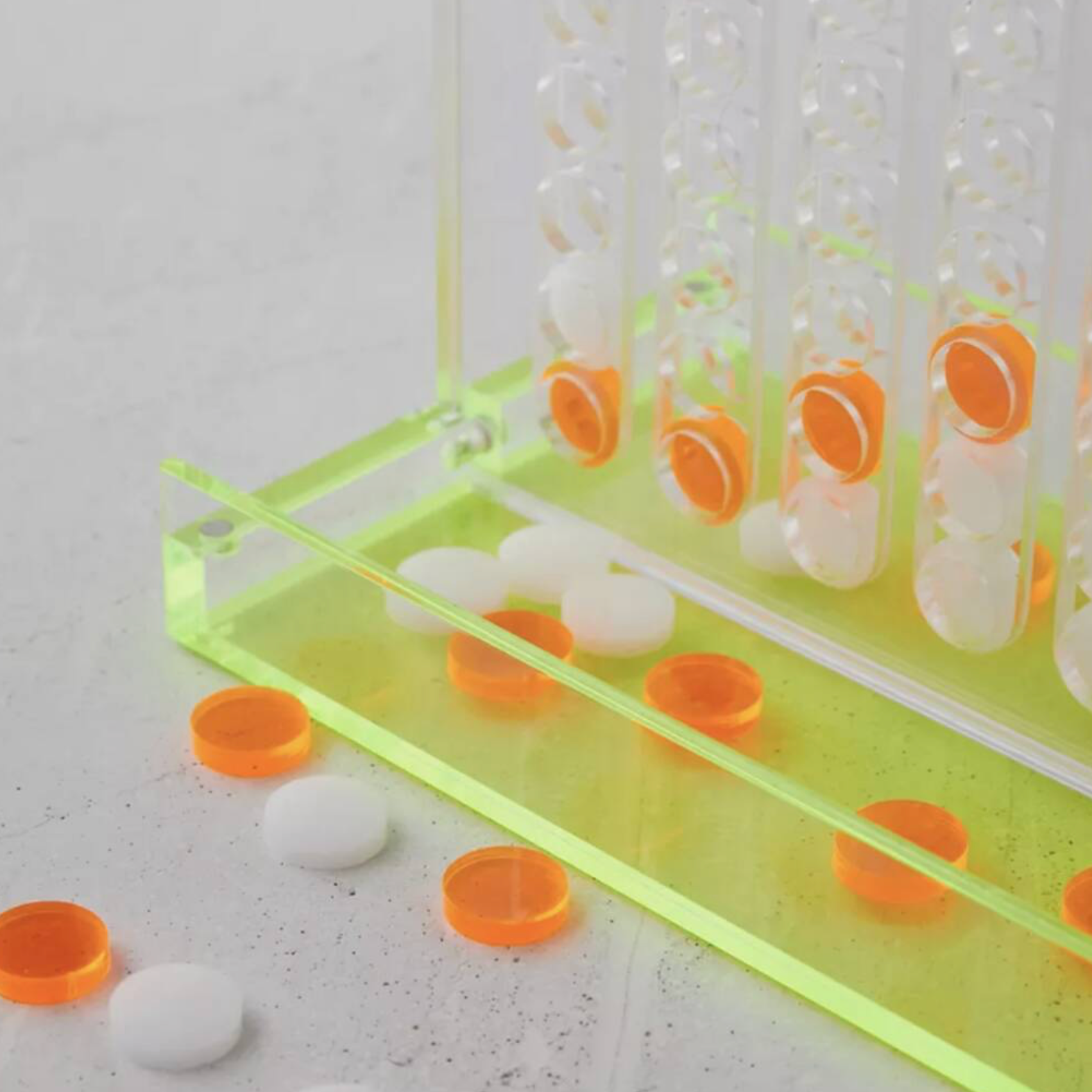Neon Four In A Row Lucite Travel Game