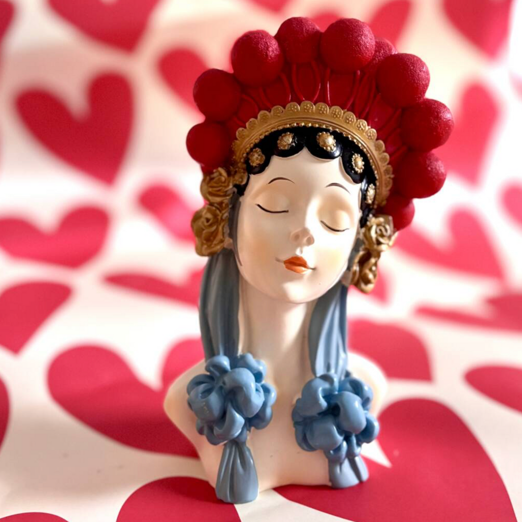 Flower Girl Small Sculpture Head Statue