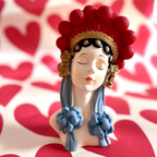 Flower Girl Small Sculpture Head Statue